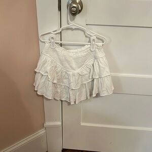 White, mini skirt